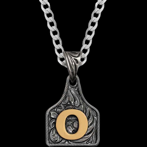 Mini Initial Cow Tag Necklace 